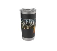 It’s Fine I’m Fine Everything is Fine Retro Sarcasm Irony Stainless Steel Insulated Tumbler
