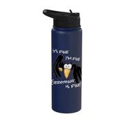 It’s Fine I’m Fine Everything is Fine Sarcastic Raven Crow Stainless Steel Insulated Water Bottle
