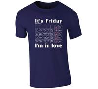 It’s Friday I’m in Love T-Shirt, The Cure Fan Inspired Retro Music Gift, 100% BCI Cotton Unisex Crew Neck Classic Fit Tee-Navy (Size-XL)