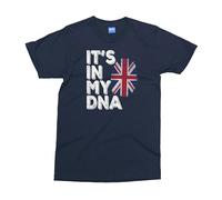 It’s in My DNA T-Shirt - Adult - 5XL - Navy - Unisex British Flag Union Jack Shirt - Proud England Scotland UK Apparel Tee for Men Women Kids - UK Ethnicity Top - British Flag Heritage Top