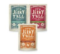 It’s Jerky Y’all Plant Based Jerky Variety Pack - Vegan Soy Protein Snack in Flavours Prickly Pear Chipotle, Black Pepper & Sea Salt and Prickly Pear Teriyaki - Vegan, Gluten Free, Non-GMO