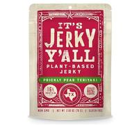 It’s Jerky Y’all Prickly Pear Teriyaki Plant Based Jerky, Vegan Soy Jerky with Prickly Pear, Teriyaki & Ginger, High Protein Snack from Texas, Gluten Free, Non-GMO, Vegan, Plant-Based Meat Alternative