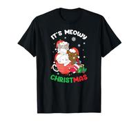 It’s Meowy Christmas Cute Cat Cup Holiday Humor Scene T-Shirt