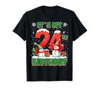 It’s My 24th Birthday Christmas Snowman 24 Year Old Xmas T-Shirt