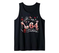 It’s My 64th Birthday Pink 64 Years Old Birthday Queen Party Tank Top