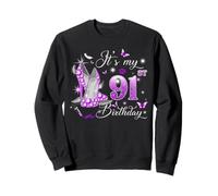 It’s My 91st Birthday Pink 91 Years Old Birthday Queen Party Sweatshirt