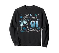 It’s My 91st Birthday Pink 91 Years Old Birthday Queen Party Sweatshirt