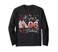 It’s My 96th Birthday Pink 96 Years Old Birthday Queen Party Long Sleeve T-Shirt