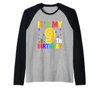 It’s My 9th Birthday Gifts for 9 Year Old Kids Boys & Girls Raglan Baseball Tee