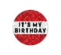 It’s My Birthday Badge Pin, 2.3in Round Happy Birthday Button in Red White Design for Boys Girls Men & Women Party Badge for Celebrations & Decorations