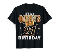 It’s My Queen’s 21st Birthday Leopard Crown 21 Years Old Tee T-Shirt