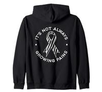 It’s Not Always Growing Pains - EDS Awareness Zebra Ribbon Zip Hoodie