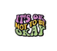 It’s OK Not To Be OK Enamel Pin Badge - Mental Health Awareness Lapel Pin, Positive Message Brooch, Motivational Gift for Friends & Colleagues, Self-Care Accessory for Jacket, Bag or Hat