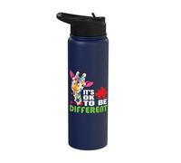 It’s OK to Be Different Giraffe Autism Awareness Parent Kids Stainless Steel Insulated Water Bottle