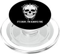 It’s Okay I’m Always Fine Gothic Skull Design PopSockets PopGrip for MagSafe