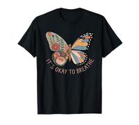 It’s Okay to Breathe Butterfly Floral Geometric T-Shirt