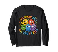 It’s Okay to Feel All the Feels Emotions Teacher Counselors Long Sleeve T-Shirt