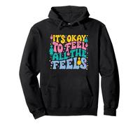 It’s Okay to Feel All the Feels Retro Positivity Motivation Pullover Hoodie