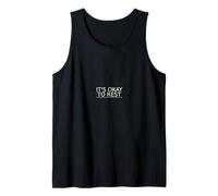 It’s Okay to Rest Minimalist Design (Beige) - Quote Tank Top