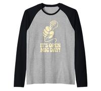 It’s Open Mic Day Comedy Music Poetry Slam Amateur Performer Raglan Baseball Tee