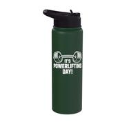It’s Powerlifting Day Weightlifting Strength Gym Bodybuilder Stainless Steel Insulated Water Bottle
