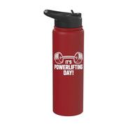 It’s Powerlifting Day Weightlifting Strength Gym Bodybuilder Stainless Steel Insulated Water Bottle