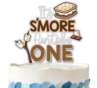 It’s S’more Fun To Be One Birthday Cake Topper - Glitter It’s S’more Fun To Be One Birthday Party Decorations for One Year Old Party Supplies