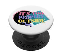 It’s Too Peopley Outside Retro Introvert Quote PopSockets Adhesive PopGrip