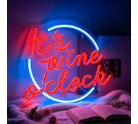 It’s Wine O’clock Neon Sign, Wine Time Neon Signs Bar LED Sign Light Up for Wall Decor, USB Powered Neon Light Signs for Bar Pub Club Room Home Wedding Birthday Party Decor Gift for Wine Lovers