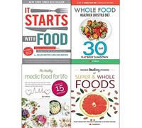 It starts with food [hardcover], whole diet, healthy medic for life, hidden healing powers super & foods 4 books collection set