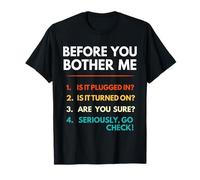 It Support Checklist Funny Office Computer Helpdesk Tech Guy T-Shirt