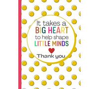 It Takes A Big Heart To Help Shape Shape Little Minds: Deputy Headteacher Gifts Personalised | Headteacher Gift Ideas | Lined Notebook To Take Down Notes