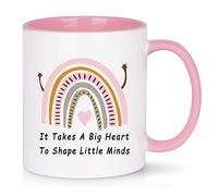It Takes a Big Heart to Shape Little Minds Coffee Mug,Teacher Appreciation Design,Ceramic Mug 11oz