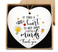 It Takes a Big Heart to Shape Little Minds Teacher Appreciation Hanging Ornament End of Year Teacher Gifts from Student Retirement Christmas Birthday Teacher’s Day Gifts