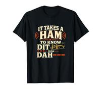 It Takes A Ham to Know Dit from Dah Morse Code Value Graphic T-Shirt