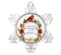 It Takes A Long Time to Grow An Old Friend Snowflake Christmas Tree Ornament Long Distance Friendship Personalized Keepsake Thank You Gift for Coworker Collectible Gift for Christmas Tree Decorations
