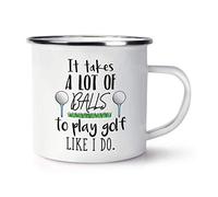 It Takes A Lot of Balls to Play Golf Like I Do Retro Enamel Mug Cup