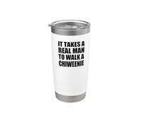 It Takes A Real Man to Walk A Chiweenie Stainless Steel Insulated Tumbler