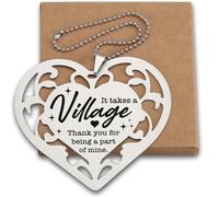It Takes a Village Ornament, Thank You Appreciation Gifts for Teacher Coworker Friend Mentor Sister Bestie Employee Heart Hanging Keepsake Ornament AGG15