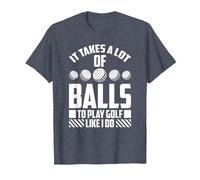 It Takes Balls to Play Like I Do - Funny Golf T-Shirt, Men, Heather Blue, Small