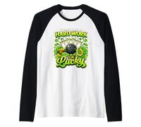 It Takes Tons of Hard Work to Be Lucky St Patricks Day Raglan Baseball Tee