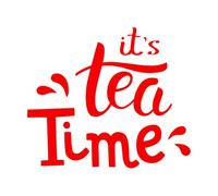it Tea time Hand Drawn Lettering Wall Decals PVC 67.2x77.9cm Self Adhesive Red