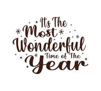 it The Most Wonderful time of The Year Christmas Design Engraving Decals 60.8x80.5cm Equipped with Transfer Film kit Coffee