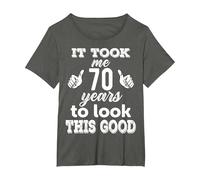 It Took me 70 Years to Look This Good 70th Birthday T-Shirt, Women's Plus, Asphalt Grey, 1X