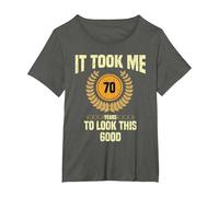 It Took me 70 Years to Look This Good Funny 70 Years Old T-Shirt, Women's Plus, Asphalt Grey, 1X