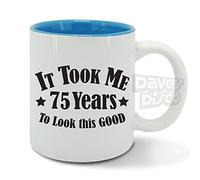 IT Took ME 75 Years to Look This Good, Vintage, 75th Birthday, Father's Day Gift idea, Blue Inside, Ceramic Mug, Cup