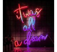 It was all a dream Multi Color RGB Neon Sign Powered by USB Color Changing & Scrolling and Flashing Modes Remote Control for Home Decor Wedding Parties Gatherings