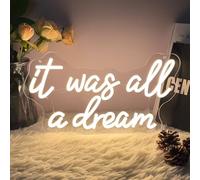 It Was All A Dream Neon Sign Personalized Home Wall Decor LED Neon Light Signs Birthday Wedding Christmas Living Room Business Clothes Shopping Mall Decorations Girl Boy Gift USB Warm White 40×21.1 CM