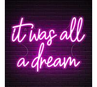 It Was All A Dream Neon Signs, Pink It Was All A Dream Neon Light for Girly Room Decor Aesthetic | LED Signs for Bedroom, Party, Bar, Salon