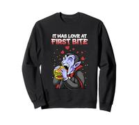 It Was Love At First Bite Burger Halloween Foodie Vampire Sweatshirt